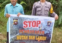Bhabinkamtibmas Polsek Nanga Pinoh Ajak Warga Stop Karhutla